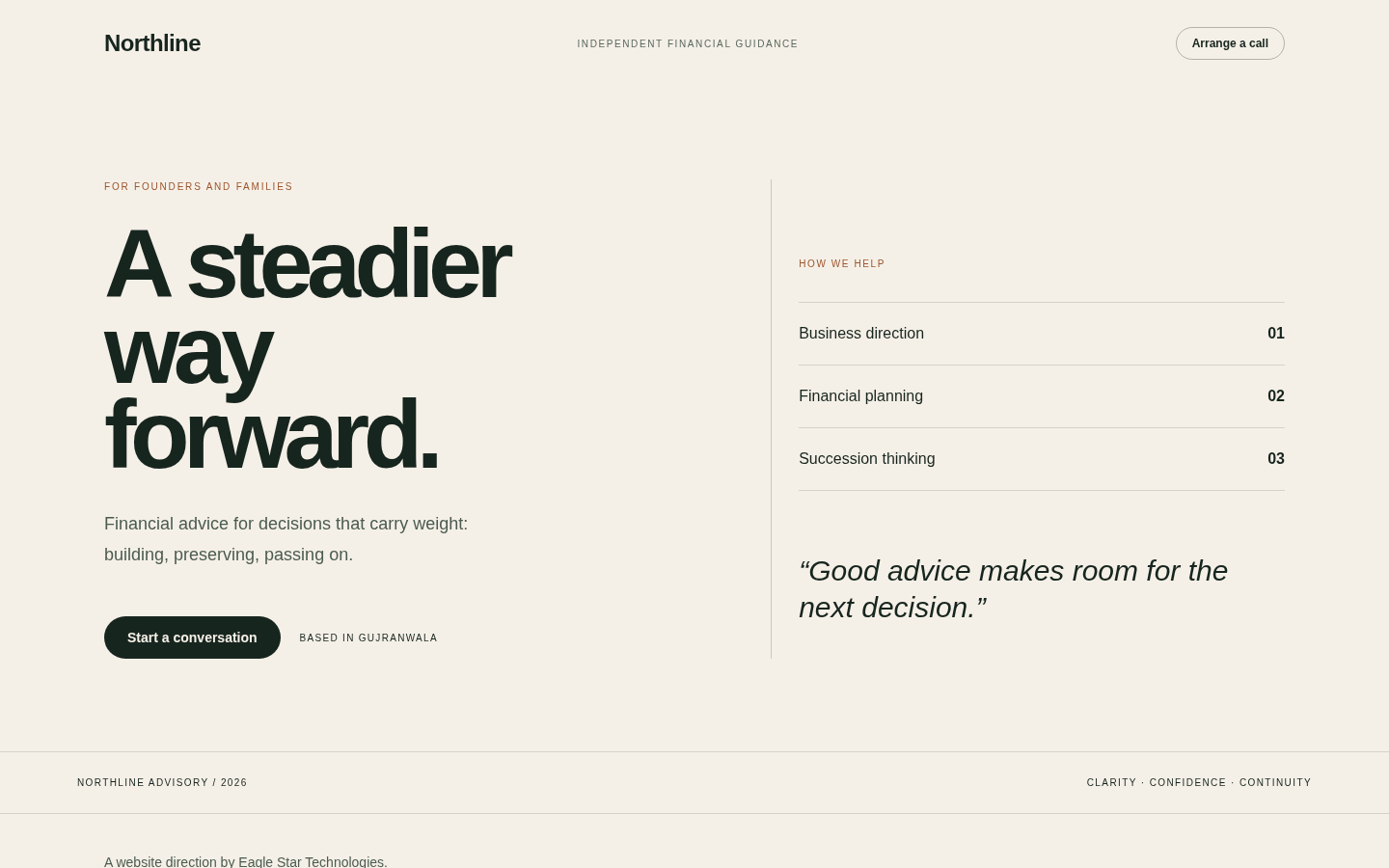Northline Advisory website demo preview